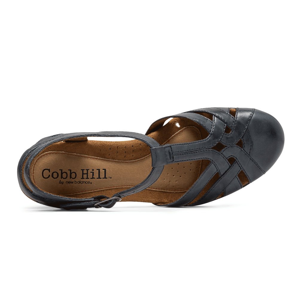 Rockport Sandaler Dame Marineblå - Cobb Hill Aubrey T-Strap - ZQBH06759